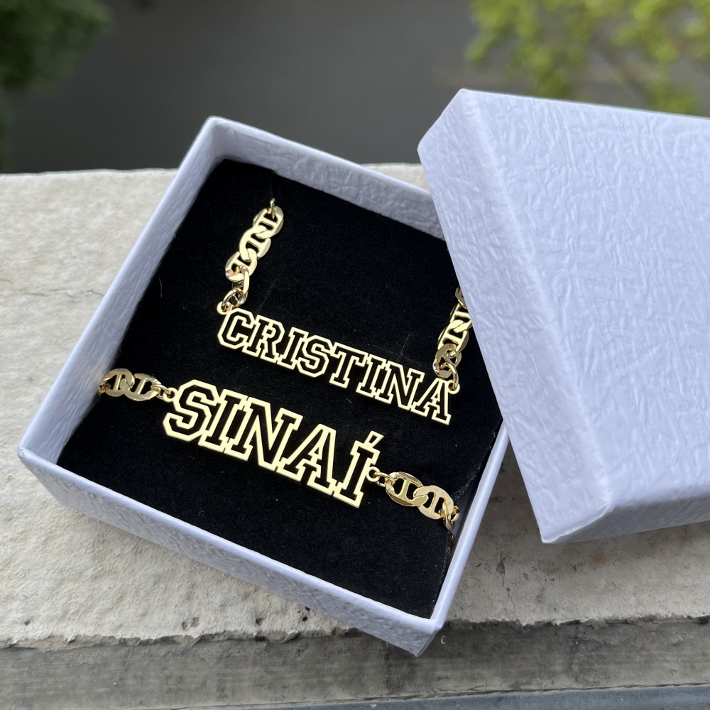 Engraved Name Necklace - DUOYING Custom Name Hollow Necklace Hip-Hop