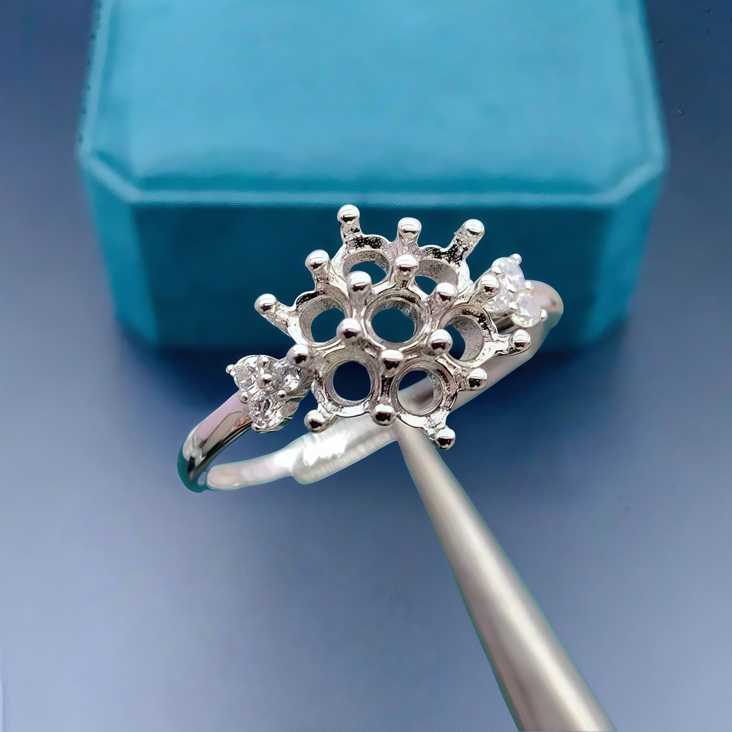 Sterling Silver Ring - Setting 3mm Round Stone Fashion DIY