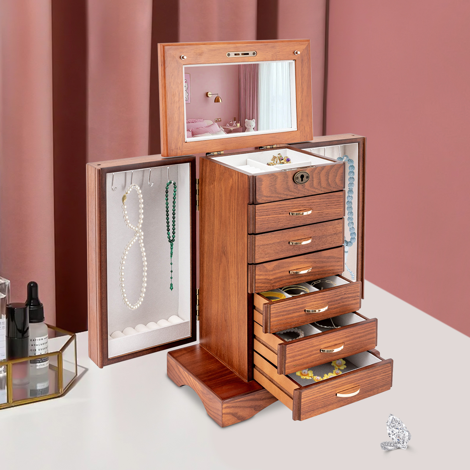 7 Layers Large Jewelry Box wit - Jewelry And Watches Stores review and price