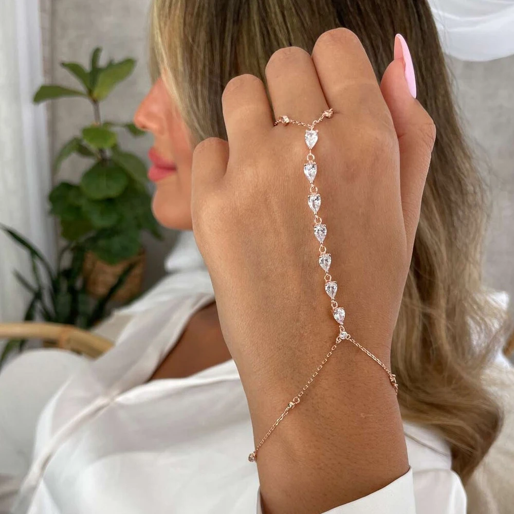 Fashion Zircon Teardrop Finger - Jewelry & Watches Store review and price