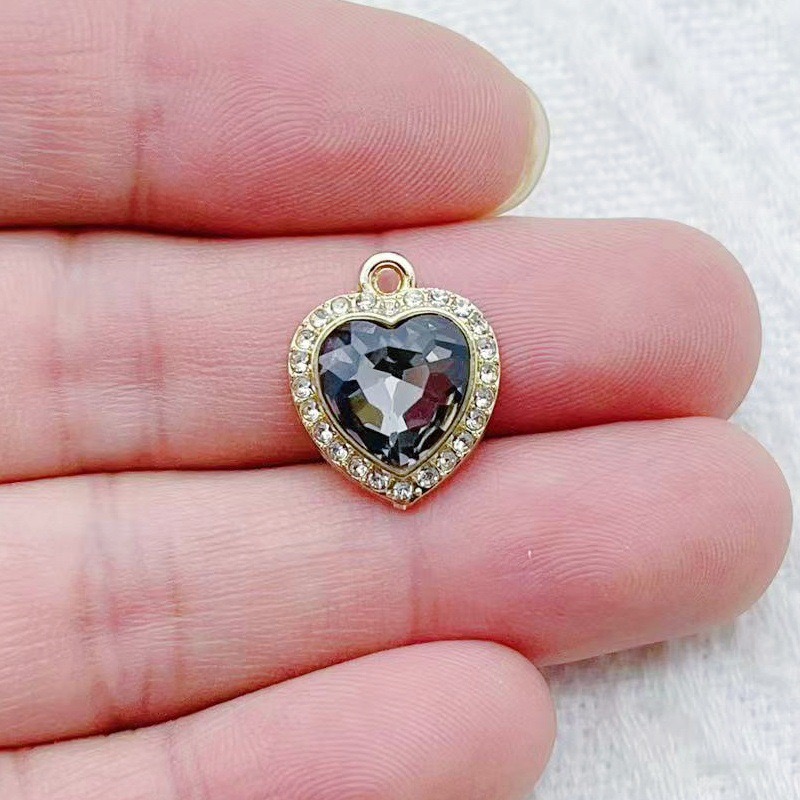 10pcs heart-shaped inlaid colo - Jewelry & Watches Store review and price
