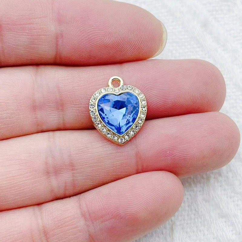 10pcs heart-shaped inlaid colo - Jewelry & Watches Store review and price