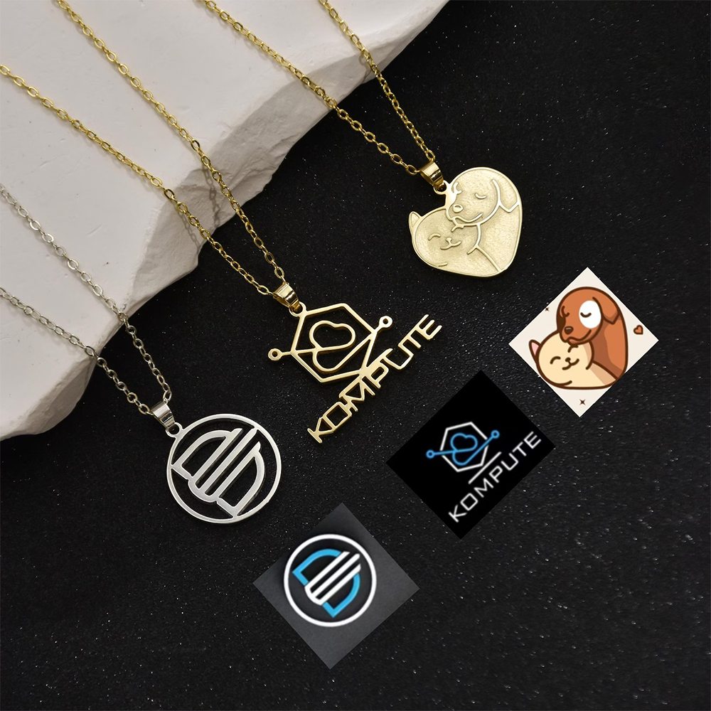 Custom Company Logo Necklace P - Engraved Name Necklace review and price