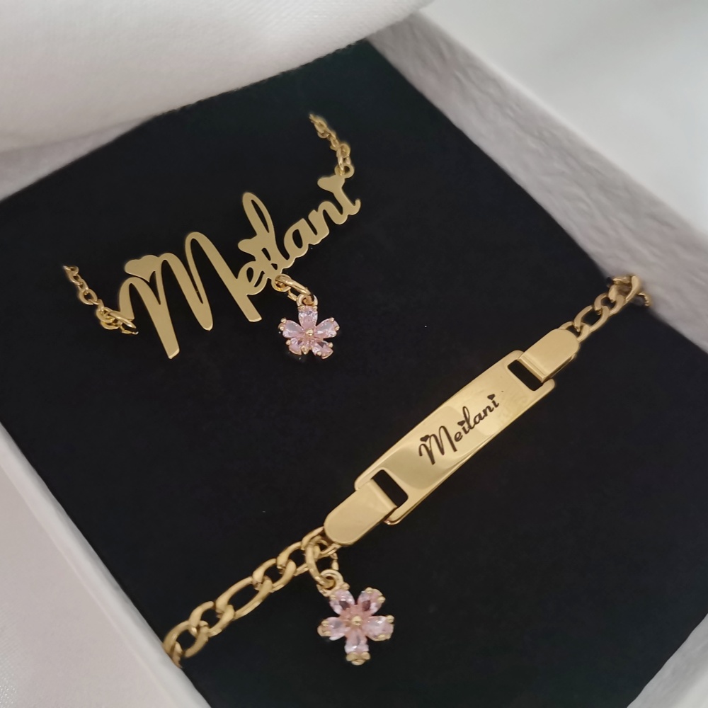LeeChee Flower Zircon Small Pe - Engraved Name Necklace review and price