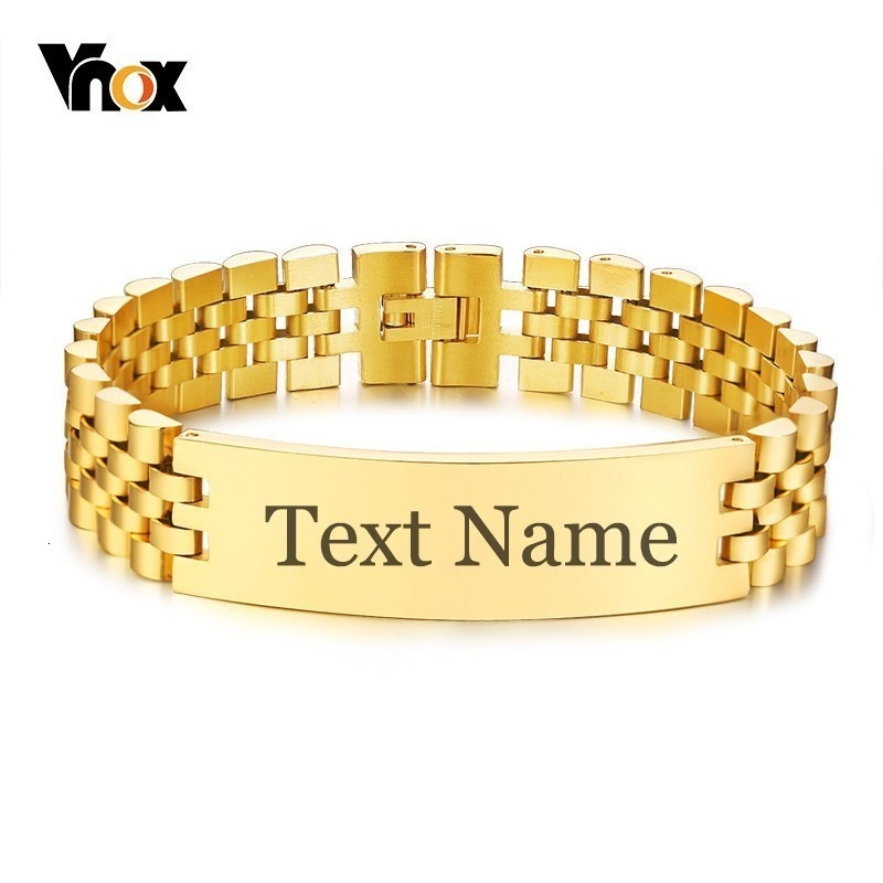 Vnox Mens 15mm Wide ID Tag Bra - Jewellery Watches review and price