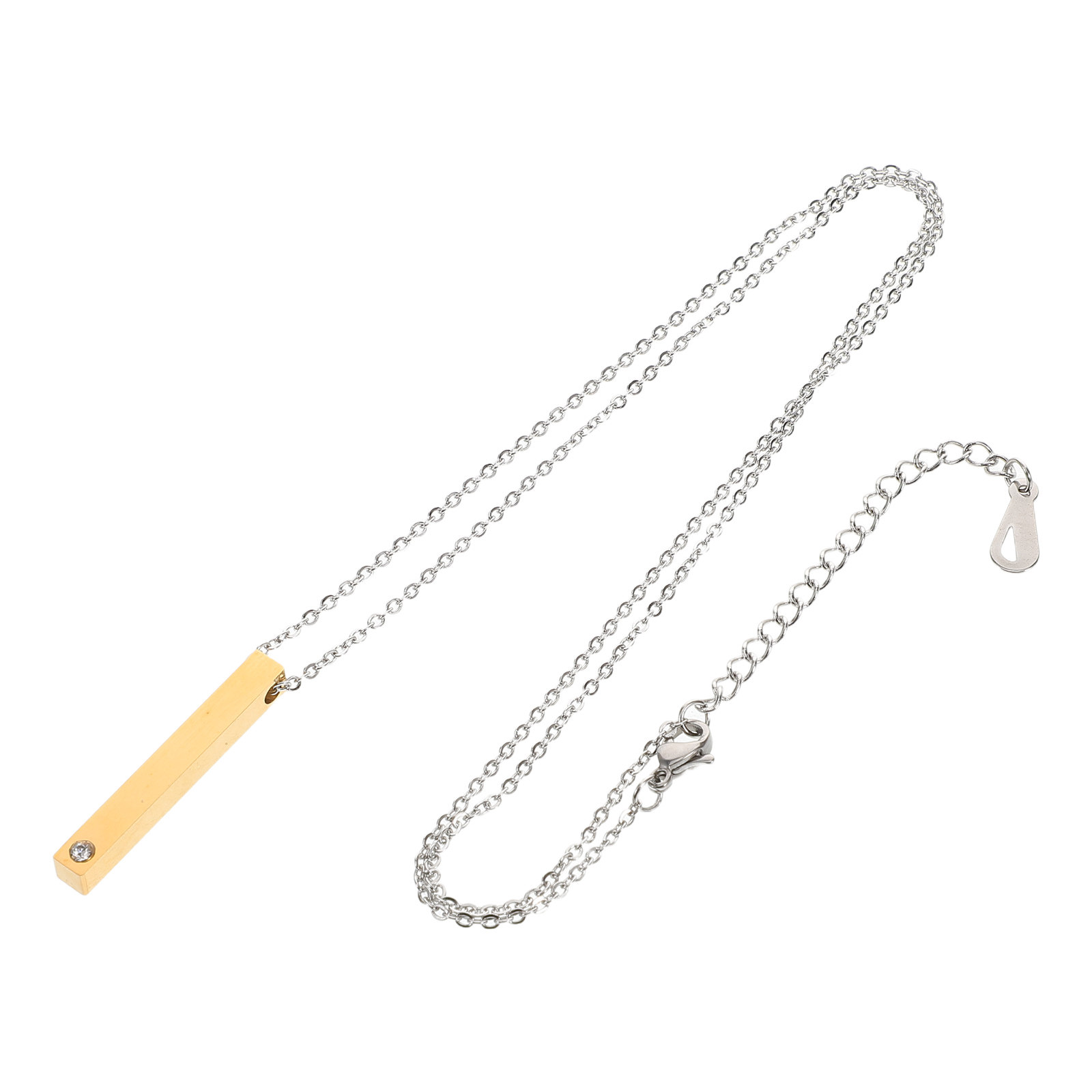 Stainless Steel Vertical Bar P - Engraved Name Necklace review and price