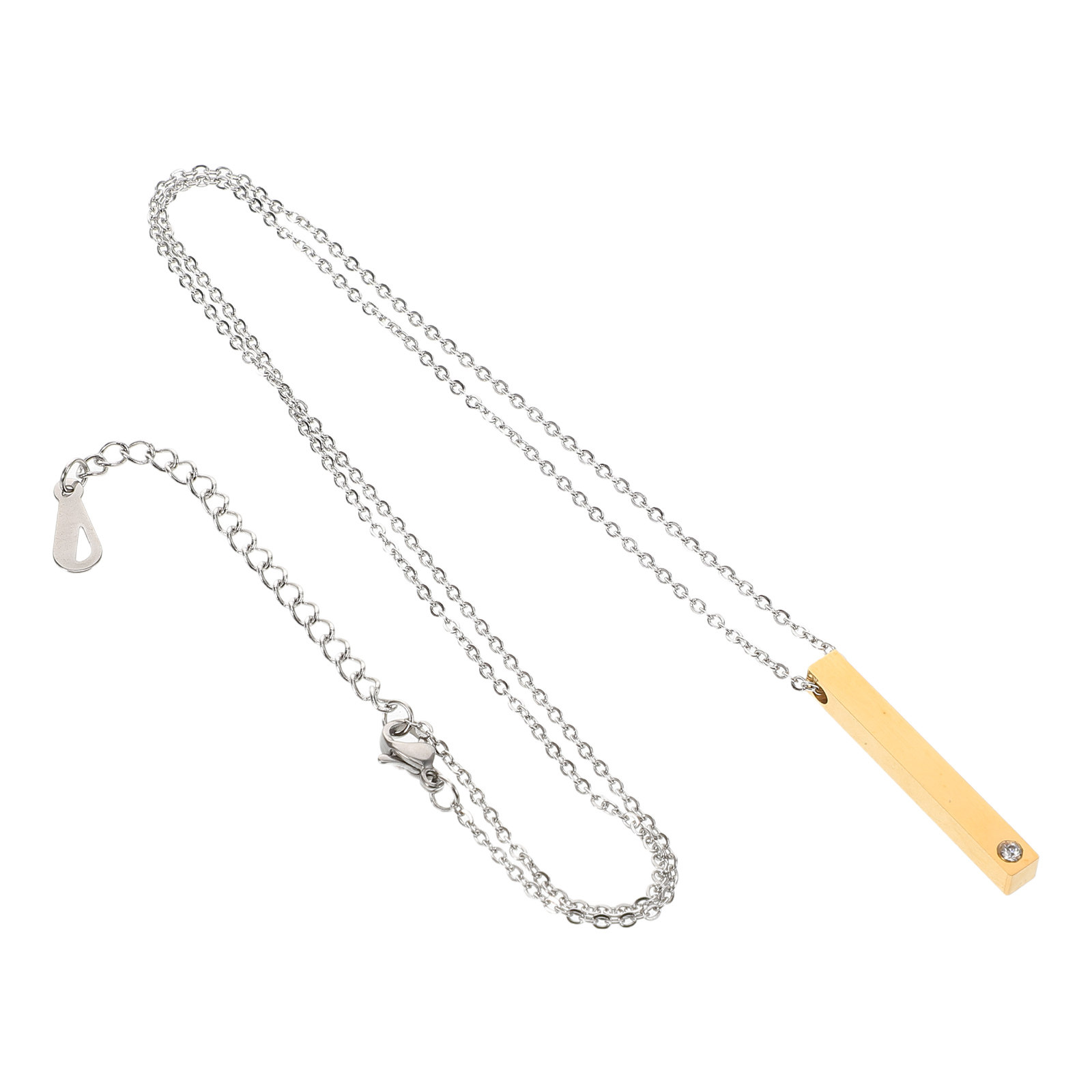 Stainless Steel Vertical Bar P - Engraved Name Necklace review and price