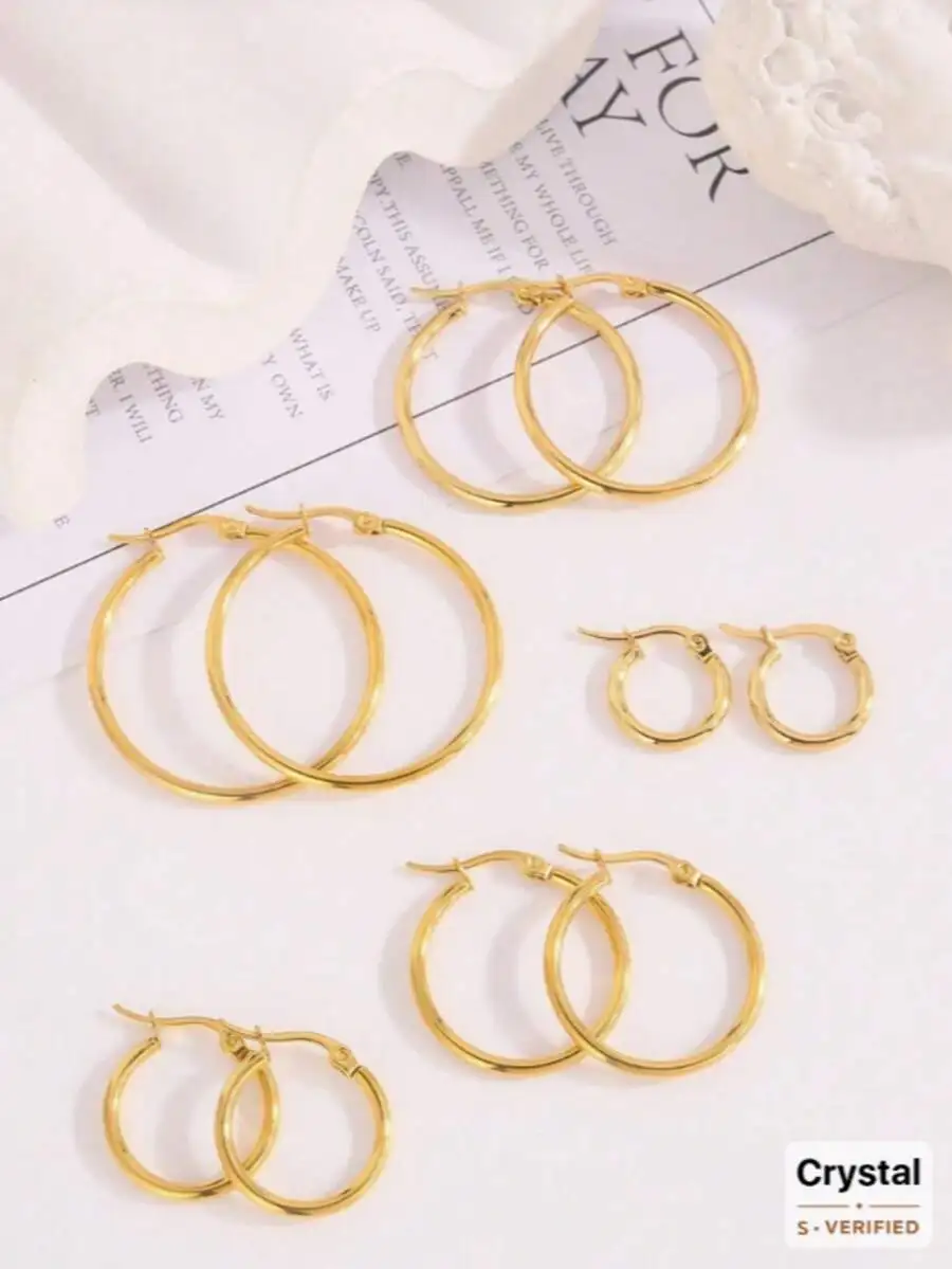 Stainless Steel Polished Hoop  - Hoop Earrings review and price